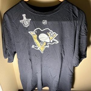 NHL Reebok Mens Penguins Stanley Cup Playoffs 2014 Malkin 71 Jersey Tee